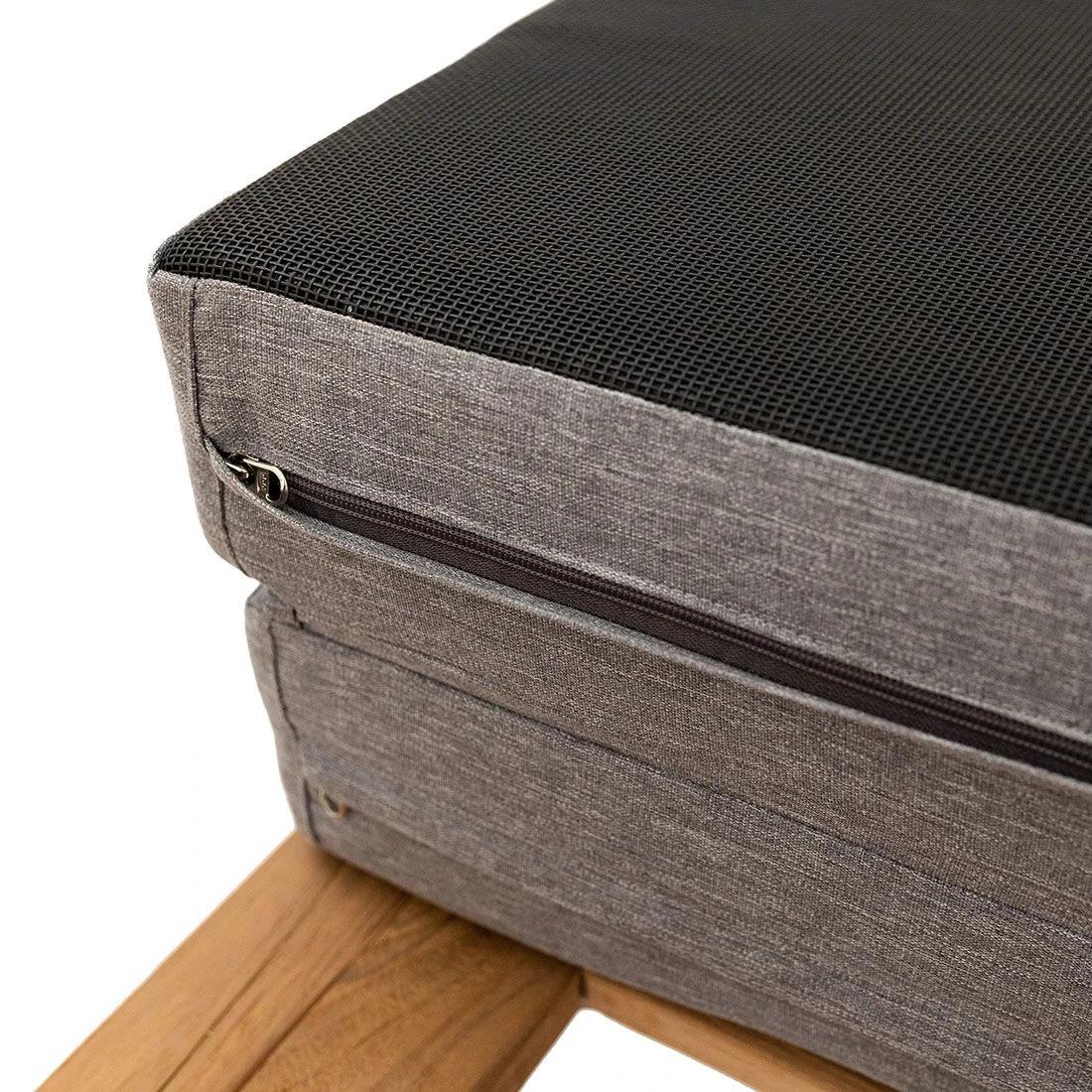 LC Garden Riviona Gartenliege Teak/Polster Natur/Grau 10 LC Garden Riviona Gartenliege Teak/Polster Natur/Grau – Bild 10