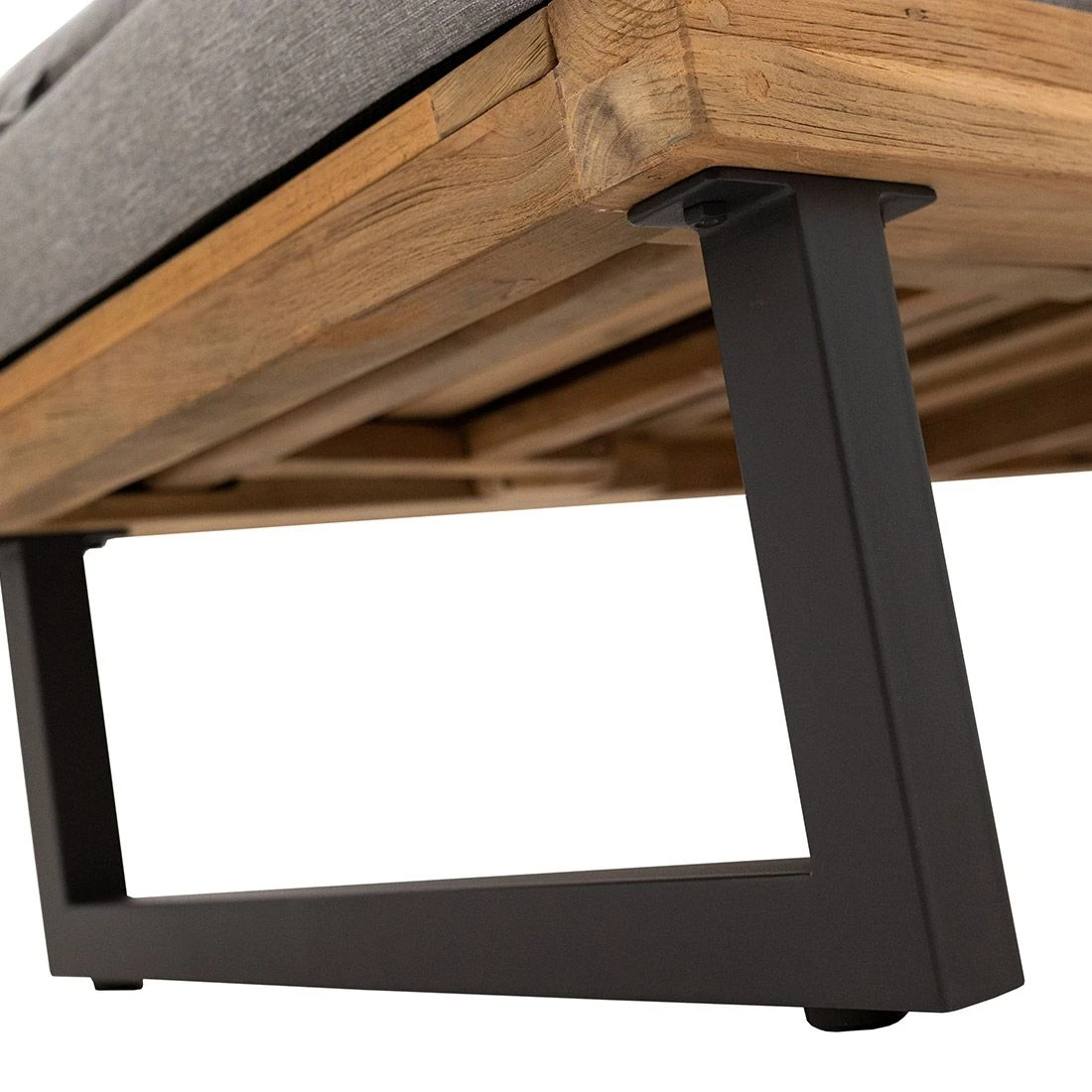 LC Garden Riviona Gartenliege Teak/Polster Natur/Grau 8 LC Garden Riviona Gartenliege Teak/Polster Natur/Grau – Bild 8