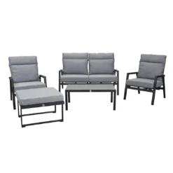 LC Garden Sondrino Gartenhocker 70x70cm Aluminium/Polyester Schwarz/Grau -Gartenmöbel Geschäft lc garden sondrino hocker 70x70cm aluminium polyester 1433644 4