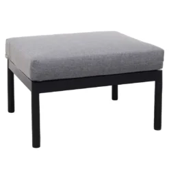 LifestyleGarden Femalcony Hocker Aluminium Inkl. Kissen Schwarz Matt/Dunkelgrau