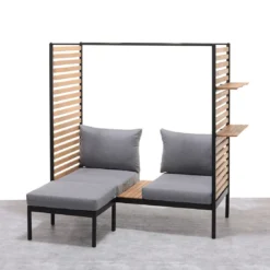 LifestyleGarden Femalcony Hocker Aluminium Inkl. Kissen Schwarz Matt/Dunkelgrau -Gartenmöbel Geschäft lifestylegarden femalcony hocker aluminium inkl kissen 1441135 3