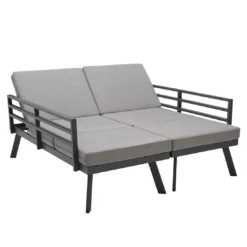 LifestyleGarden Opal Doppelliege Aluminium/Olefin Magnesium Grau/Roasted Sesame