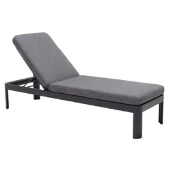 LifestyleGarden Portals Gartenliege Aluminium/Textilene/Olefin Batman Black/Dunkelgrau