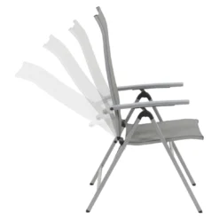 MWH Fabulo Klappsessel Aluminium/Textilene Silber/Grau -Gartenmöbel Geschäft mwh fabulo klappsessel aluminium textilene 4