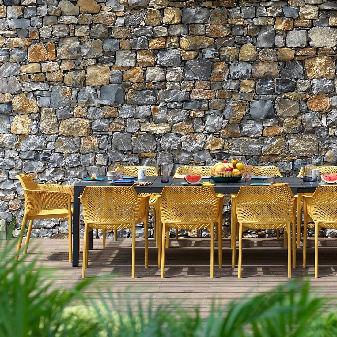 Nardi Net Stapelsessel Kunststoff Senf 3 Nardi Net Stapelsessel Kunststoff Senf – Bild 3