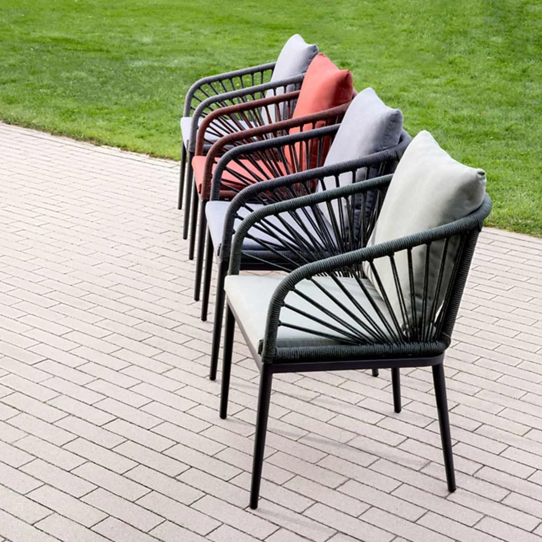 Niehoff Pino Diningsessel Aluminium/Rope Anthrazit 2 Niehoff Pino Diningsessel Aluminium/Rope Anthrazit – Bild 2