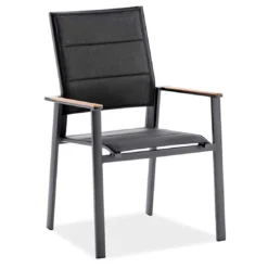 Niehoff Revent Stapelsessel Aluminium/Textilene Anthrazit/Schwarz