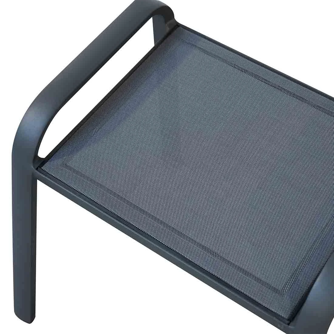 Ploß Tuvalu Hocker Aluminium/Textilene Grau 7 Ploß Tuvalu Hocker Aluminium/Textilene Grau – Bild 7