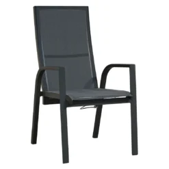 Ploß Tuvalu Stapelsessel Aluminium/Textilene Anthrazit/Grau