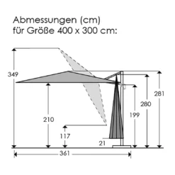 Schneider® Schneider Rhodos Grande Ampelschirm 300x400cm Anthrazit/Natur -Gartenmöbel Geschäft schneider rhodos grande ampelschirm 400x300cm anthrazit natur 1266774 3