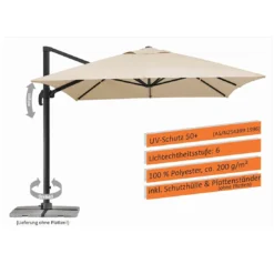 Schneider® Schneider Rhodos Grande Ampelschirm 300x400cm Anthrazit/Natur -Gartenmöbel Geschäft schneider rhodos grande ampelschirm 400x300cm anthrazit natur 1266774 5