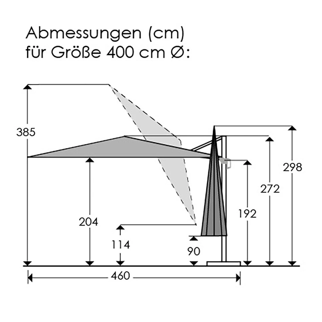 Schneider® Schneider Rhodos Grande Ampelschirm Ø400cm Anthrazit/Natur 3 Schneider® Schneider Rhodos Grande Ampelschirm Ø400cm Anthrazit/Natur – Bild 3