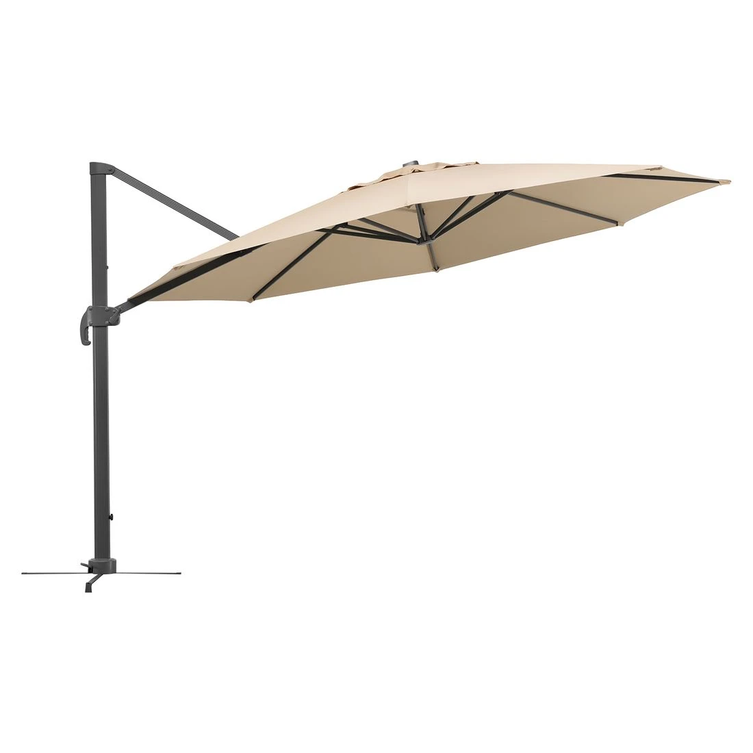 Schneider® Schneider Rhodos Grande Ampelschirm Ø400cm Anthrazit/Natur 6 Schneider® Schneider Rhodos Grande Ampelschirm Ø400cm Anthrazit/Natur – Bild 6