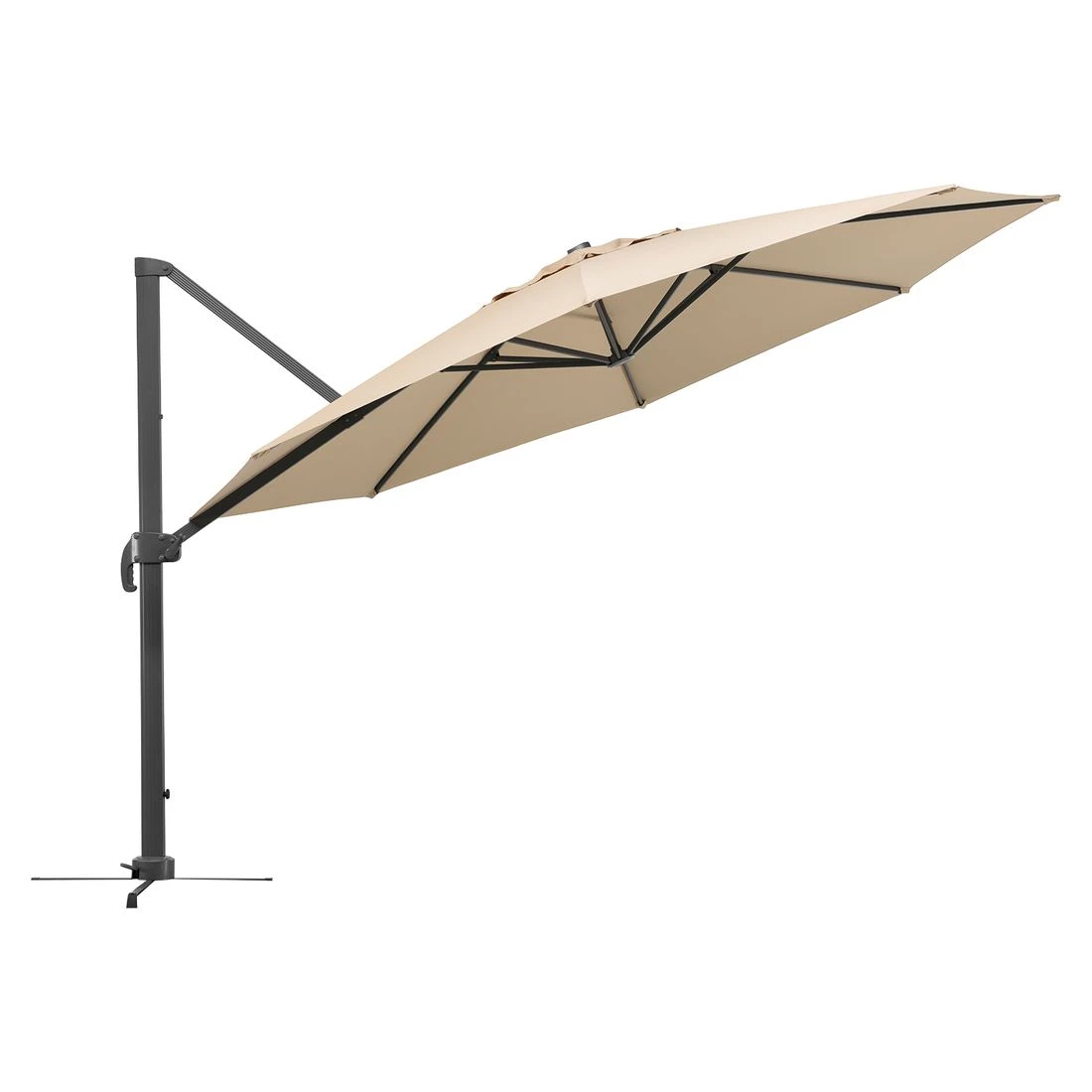 Schneider® Schneider Rhodos Grande Ampelschirm Ø400cm Anthrazit/Natur 7 Schneider® Schneider Rhodos Grande Ampelschirm Ø400cm Anthrazit/Natur – Bild 7