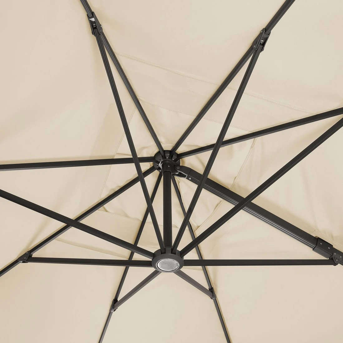 Schneider® Schneider Rhodos Grande Ampelschirm Ø400cm Anthrazit/Natur 9 Schneider® Schneider Rhodos Grande Ampelschirm Ø400cm Anthrazit/Natur – Bild 9