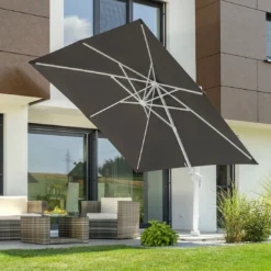 Schneider® Schneider Rhodos Twist-Bianco Ampelschirm 300x300cm Weiß/Anthrazit -Gartenmöbel Geschäft schneider rhodos twist bianco ampelschirm 300x300cm anthrazit 1098254 2