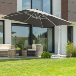 Schneider® Schneider Rhodos Twist-Bianco Ampelschirm 300x300cm Weiß/Anthrazit -Gartenmöbel Geschäft schneider rhodos twist bianco ampelschirm 300x300cm anthrazit 1098254 3