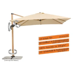 Schneider® Schneider Rhodos Twist-Woody Ampelschirm 300x300cm Natur -Gartenmöbel Geschäft schneider rhodos twist woody ampelschirm 300x300cm 1357095 4