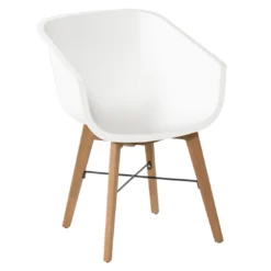 Schöner Wohnen Texel Gartensessel Eukalyptus/Kunststoff Natur/Weiß