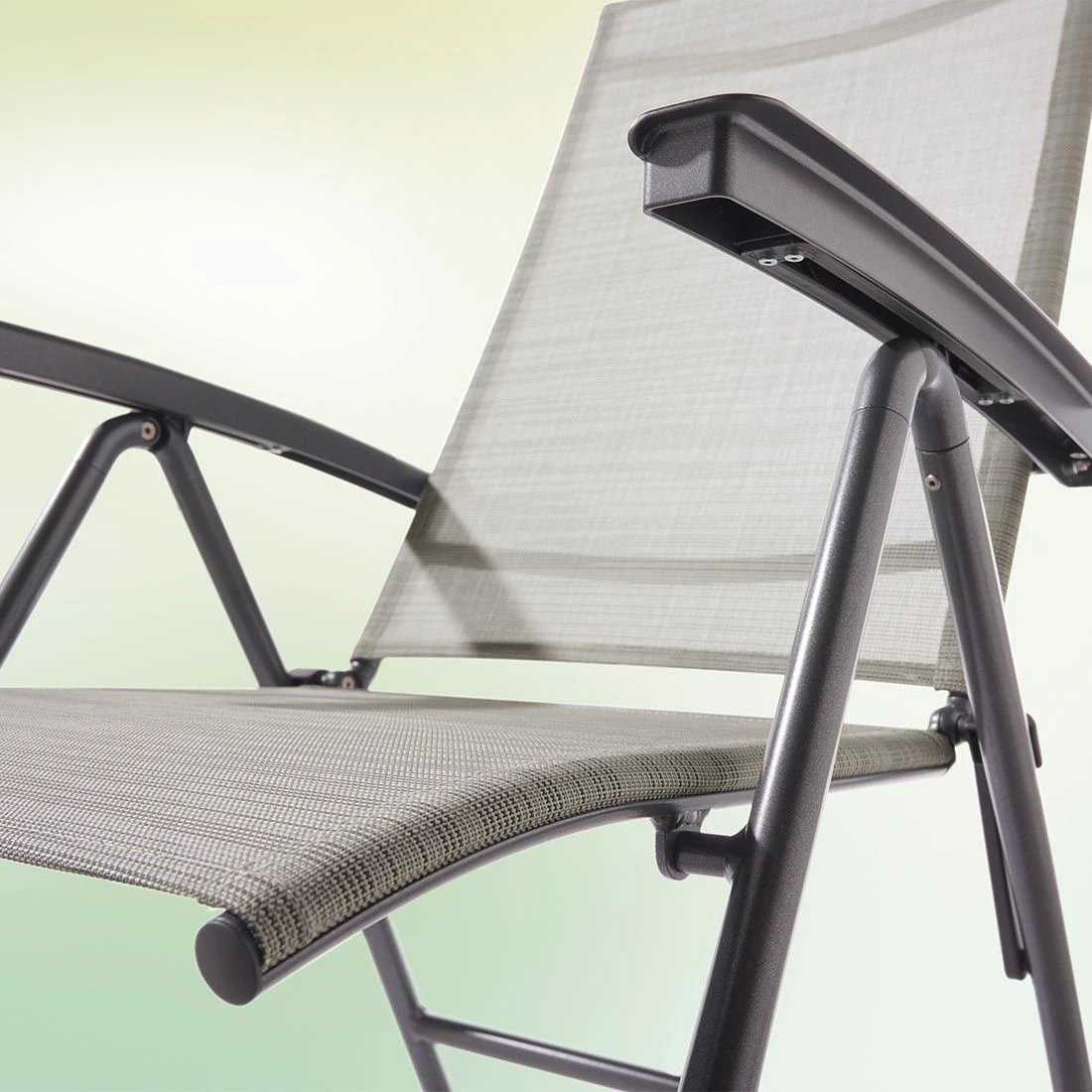 Sieger Sirio Klappsessel Aluminium/Textilene Eisengrau/Hellgrau 2 Sieger Sirio Klappsessel Aluminium/Textilene Eisengrau/Hellgrau – Bild 2