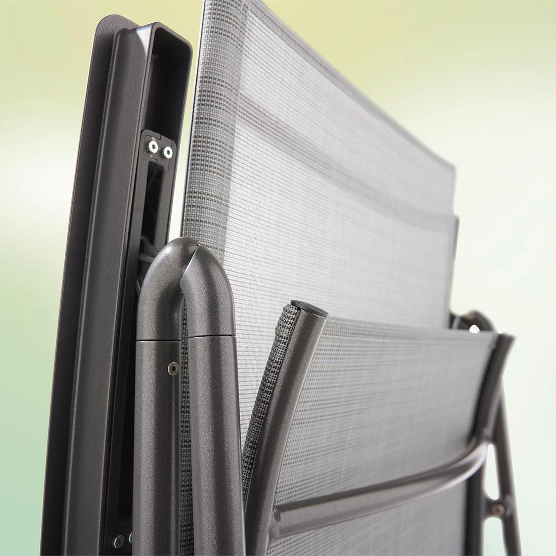 Sieger Sirio Klappsessel Aluminium/Textilene Eisengrau/Hellgrau 4 Sieger Sirio Klappsessel Aluminium/Textilene Eisengrau/Hellgrau – Bild 4