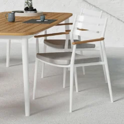 Solpuri Pia Stapelsessel Aluminium/Teak Inkl. Kissen White/Natur -Gartenmöbel Geschäft solpuri pia stapelsessel aluminium teak inkl kissen 1470362 4