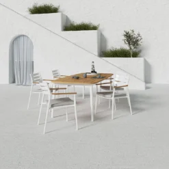 Solpuri Pia Stapelsessel Aluminium/Teak Inkl. Kissen White/Natur -Gartenmöbel Geschäft solpuri pia stapelsessel aluminium teak inkl kissen 1470362 5