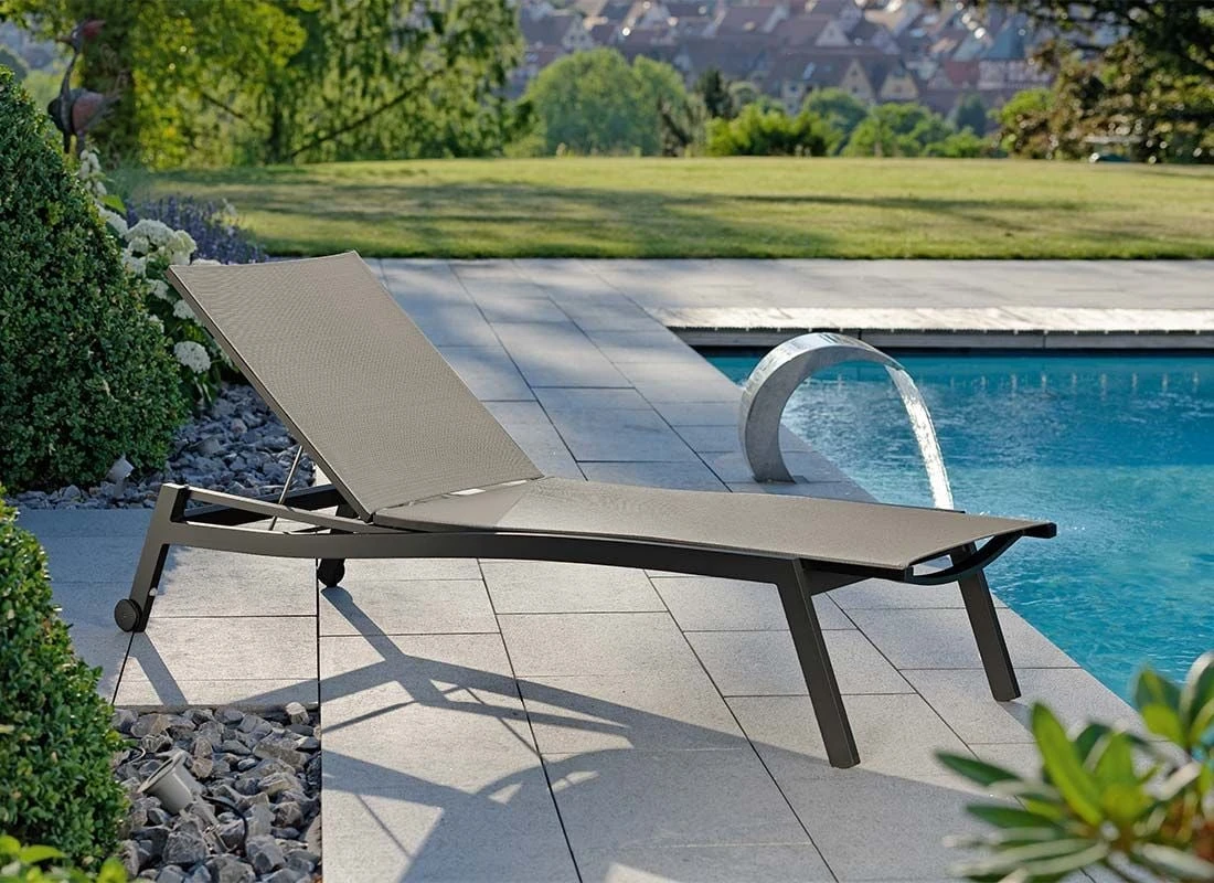 Stern Allround Gartenliege Aluminium/Textilene Anthrazit/Kaschmir 2 Stern Allround Gartenliege Aluminium/Textilene Anthrazit/Kaschmir – Bild 2