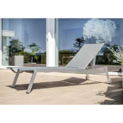 Stern Allround Rollliege Edelstahl/Textilene Silber/Leinen Grau -Gartenmöbel Geschäft stern allround rollliege edelstahl textilene 1395023 4