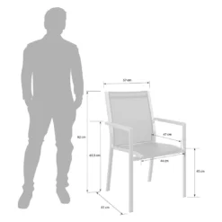 Stern Cardiff Stapelsessel Edelstahl/Textilene Silbergrau -Gartenmöbel Geschäft stern cardiff stapelsessel edelstahl textilene silbergrau 3