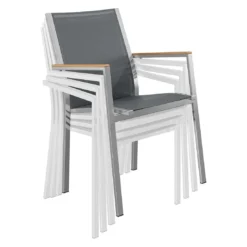 Stern Cardiff Stapelsessel Edelstahl/Textilene Silbergrau -Gartenmöbel Geschäft stern cardiff stapelsessel edelstahl textilene silbergrau 7