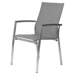 Stern Mika Stapelsessel Edelstahl/Textilene Silber/Leinen Grau -Gartenmöbel Geschäft stern mika stapelsessel edelstahl textilene grau 1205548 3