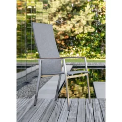 Stern Mika Stapelsessel Hoch Edelstahl/Textilene Silber/Leinen Grau -Gartenmöbel Geschäft stern mika stapelsessel hoch edelstahl textilene 1367886 7