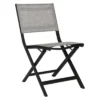 Stern Nils Klappstuhl Aluminium/Textilene Schwarz Matt/Leinen Grau