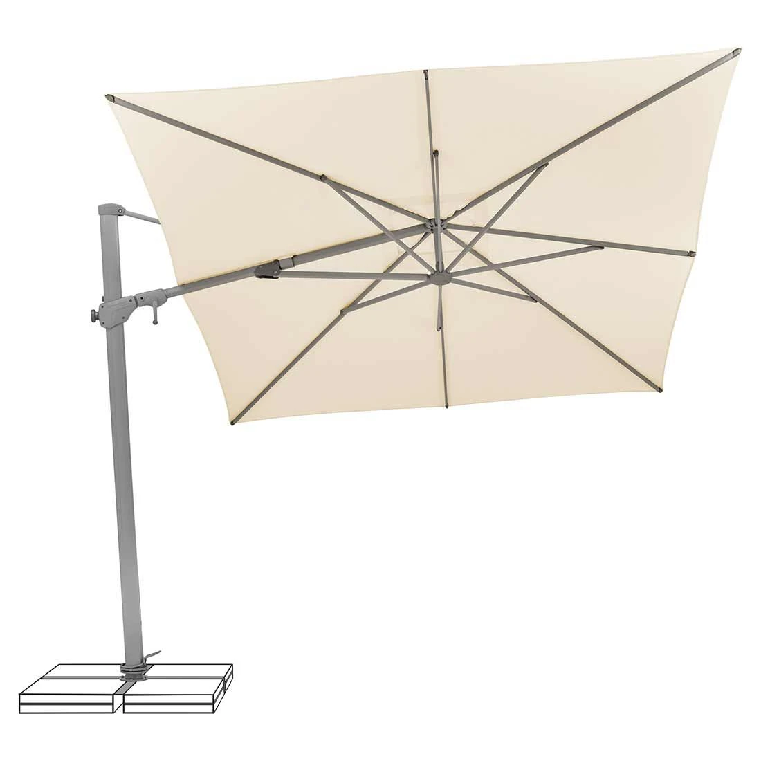 Suncomfort Varioflex Ampelschirm 300x300cm Ecru 3 Suncomfort Varioflex Ampelschirm 300x300cm Ecru – Bild 3