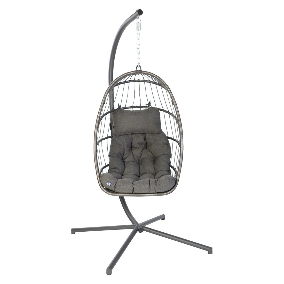 Sungörl Lana Hängesessel Faltbar Stahl/Polyester Anthrazit/Grau Meliert 2 Sungörl Lana Hängesessel Faltbar Stahl/Polyester Anthrazit/Grau Meliert – Bild 2