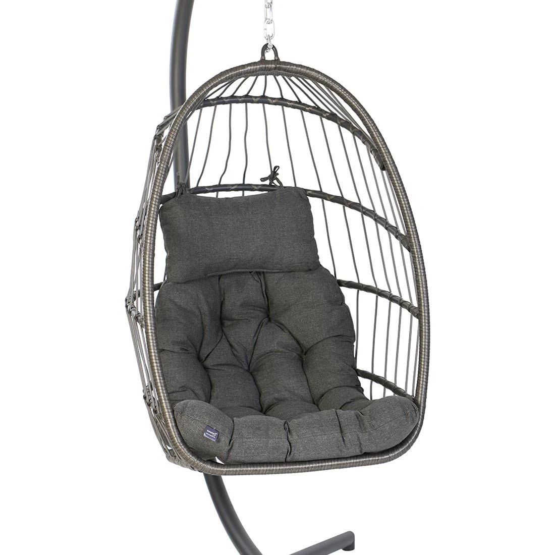 Sungörl Lana Hängesessel Faltbar Stahl/Polyester Anthrazit/Grau Meliert 3 Sungörl Lana Hängesessel Faltbar Stahl/Polyester Anthrazit/Grau Meliert – Bild 3