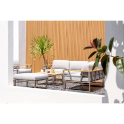 Zebra Belvedere Hocker Edelstahl/Olefin Edelstahl/Grau -Gartenmöbel Geschäft zebra belvedere hocker edelstahl 4