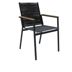 Zebra Ben Stapelsessel Edelstahl/Textilene Graphit/Ash Grey